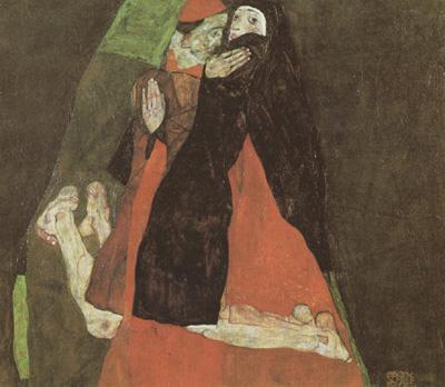 Egon Schiele Cardinal and Nun (mk12) oil painting picture